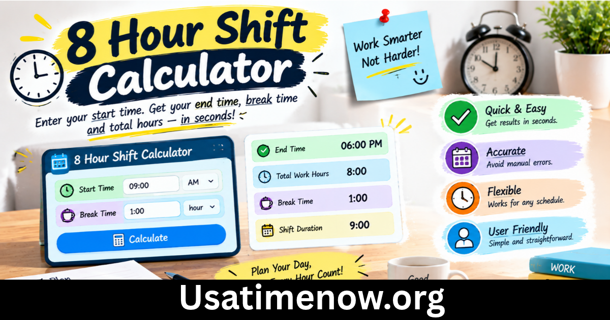 8 hour shift calculator